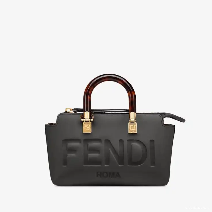 Affordable The Boston Bag Leather Logo Black ROMA In By Fendi Mini Way Calf 0619